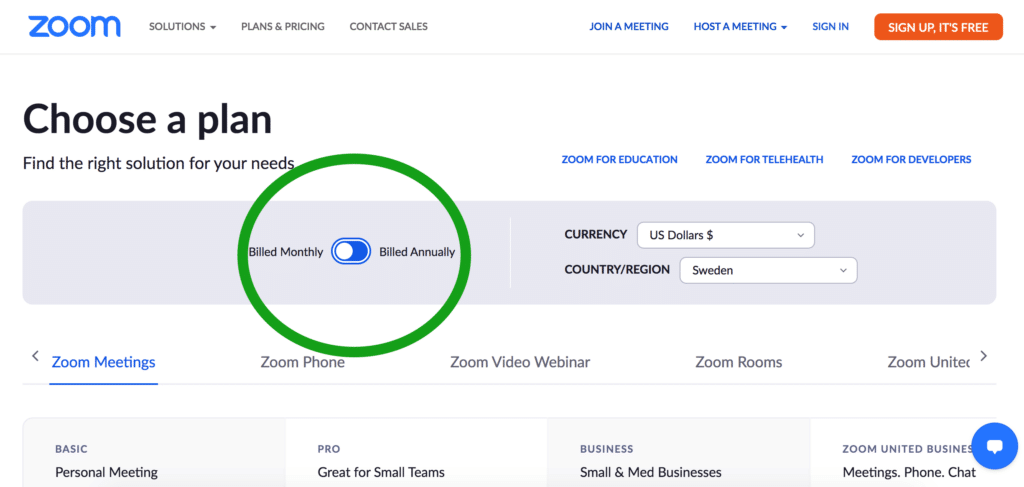 Köpa Zoom per månad